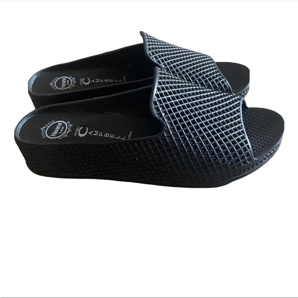 Jeffrey Campbell Havana Last Fling 2 Black Slide Platform Sandal